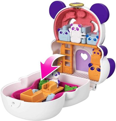 Polly Pocket, Otwórz i przekręć, zestaw z laleczką i zwierzątkiem, panda
