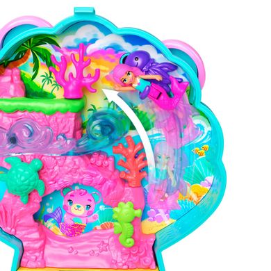 Polly Pocket, Syrenkomiś - Błyszcząca wyspa, zestaw kompaktowy, laleczka i akcesoria
