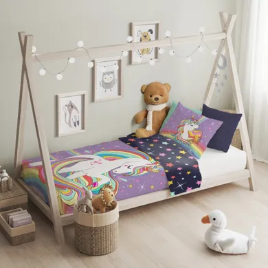 Przytulaki, Jednorożec, 2-częściowy komplet pościeli bawełnianej, 100-135 cm