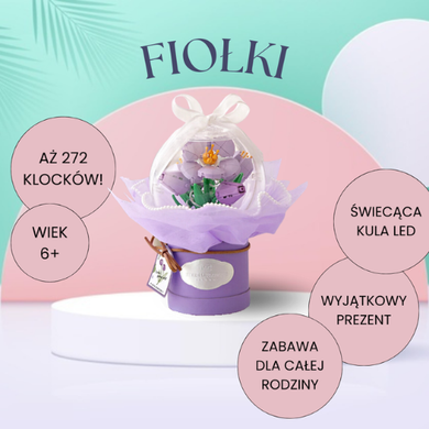 QBI, fiołki, świecąca kula, klocki konstrukcyjne, 305 elementów
