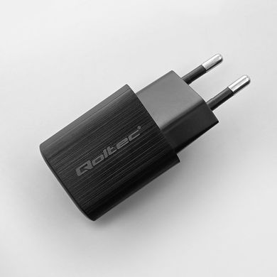 Qoltec Ładowarka Sieciowa 35w Gan Ultra, 5-20v, 2.25-3a, 1 X USB Typ C Pd, 1 X USB Qv 3.0, czarna