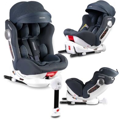 Ricokids, Stigo, fotelik samochodowy z daszkiem, obrotowy 360°, 0-36 kg, granatowy