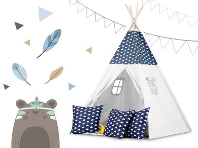 Ricokids, Tipi, namiot dla dzieci, granat, 120-120-160 cm