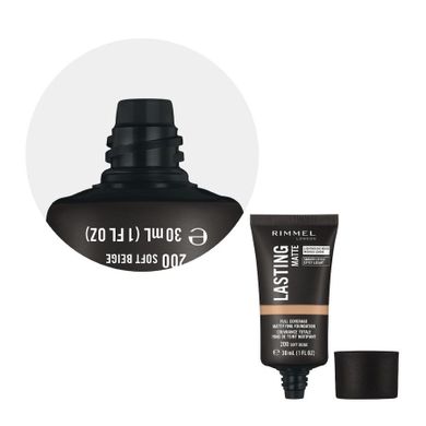 Rimmel, podkład, Lasting Matte nr 200 Soft Beige, 30 ml