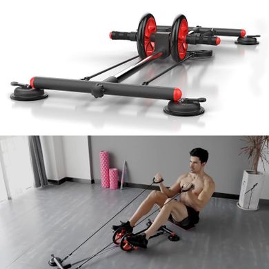 Roller z podstawą do ćwiczeń mięśni brzucha, czarny