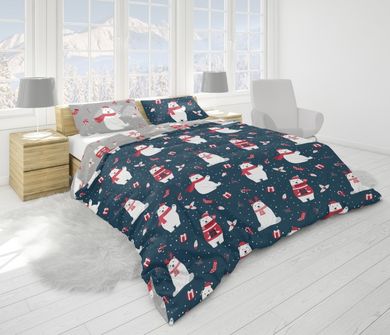 Scandic, Misie Polarne, 2-częściowy komplet pościeli świątecznej, 140-200 cm