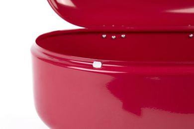 Secret de Gourmet, metalowy chlebak, retro, czerwony, 40-25-17 cm
