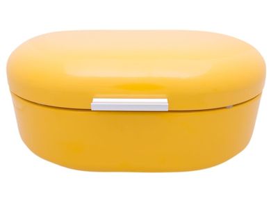 Secret de Gourmet, metalowy chlebak, retro żółty, 40-25-17 cm