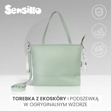 Sensillo, Żurawie, torba do wózka, ekoskóra, oliwka