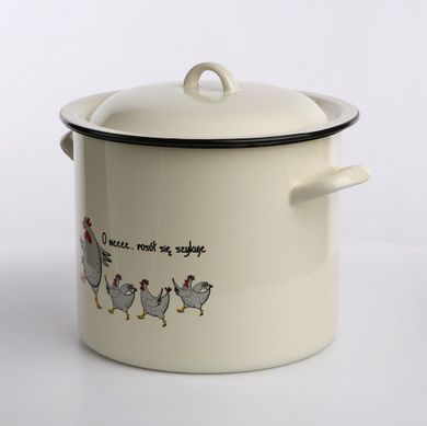 Silesia, garnek do rosołu krem, 10l, 25-21,5 cm, kurki