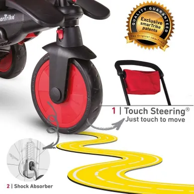 Smart Trike, składany rowerek dziecięcy z funkacją wózka, 8w1, STR7, czerwony