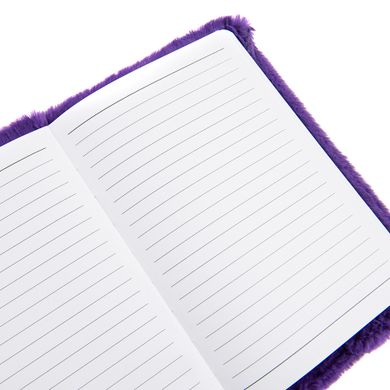 Smiki, notes w linie, A5, puchaty, fioletowy, kotek