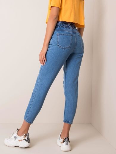 Spodnie jeansowe damskie, mom fit, denim, Rue Paris
