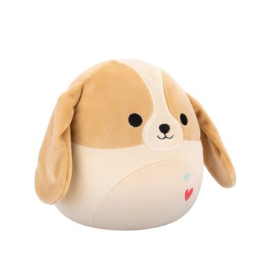 Squishmallows, Adela, brązowo biały pies, maskotka, 30 cm