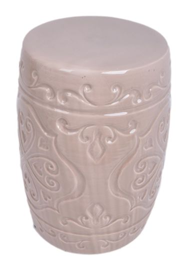 Stołek ceramiczny, beżowy, 32-32-46 cm