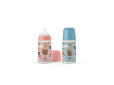 Suavinex, SX Pro, Forest, butelka, przepływ średni, róż, 270 ml