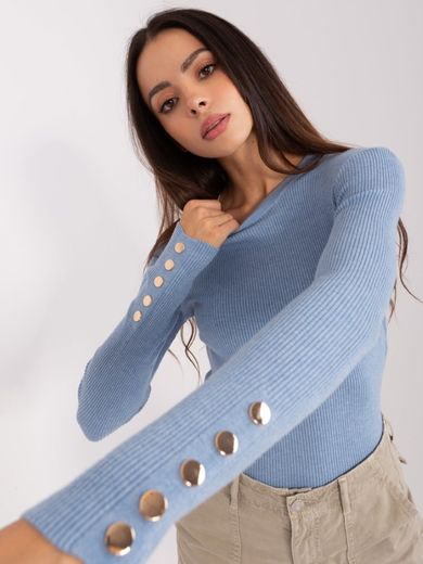 Sweter damski, niebieski, P-M