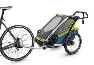 Thule, Chariot Sport 1, przyczepka rowerowa dla dziecka, zielono-niebieska