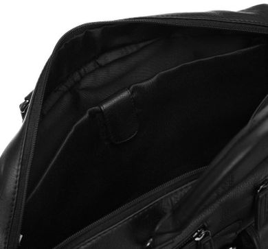 Torba na laptopa, czarna, skórzana, Cedar