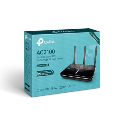 TP-Link, Archer VR2100, router WiFi, AC2100, VDSL/ADSL, Dual Band, 4x RJ45 1000Mb/s, 1x RJ11, 1x USB