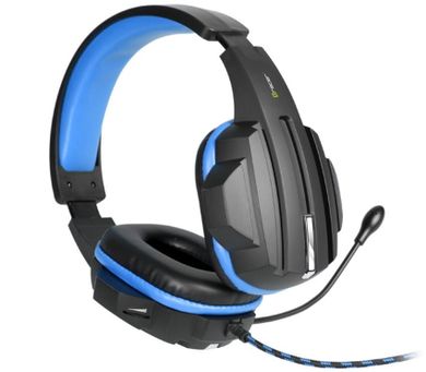 Tracer, słuchawki nauszne gamingowe z mikrofonem Expert, niebieskie