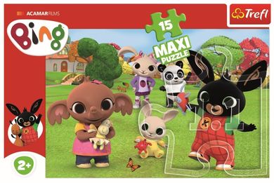 Trefl, Bing z przyjaciółmi, puzzle maxi, 15 elementów