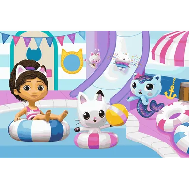 Trefl, Koci Domek Gabi, Gabby na basenie, puzzle, 60 elementów