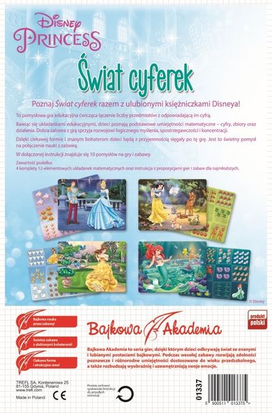 Trefl, Księżniczki Disneya, Bajkowa Akademia, Świat cyferek, gra edukacyjna