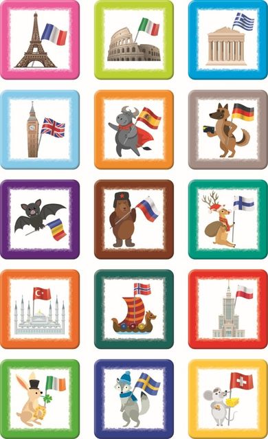 Trefl, Mapa Europy, puzzle + gra memory, 45 elementów