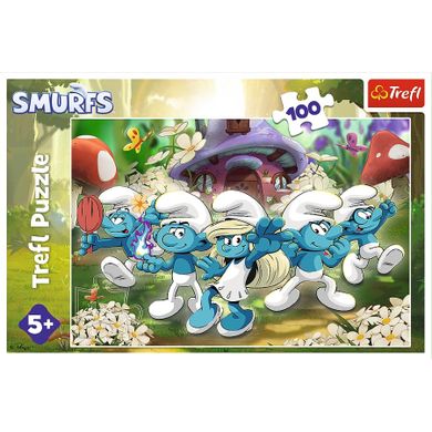 Trefl, Poznaj Smerfy, puzzle, 100 elementów