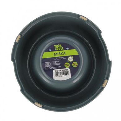 Trik&Roll, miska dla zwierząt, szara, 16 cm