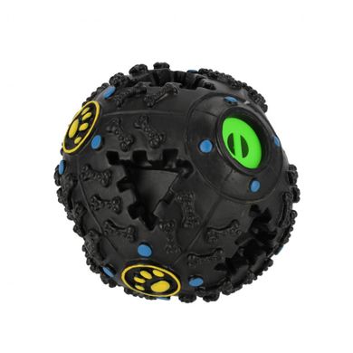 Trik&Roll, piłka dla psa z dźwiękiem na przysmaki, czarna, 9 cm
