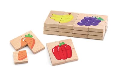 Viga, Owoce i warzywa, drewniane puzzle magnetyczne