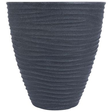 Vilde, doniczka ogrodowa plastikowa, szara okrągła, 39-41.5 cm