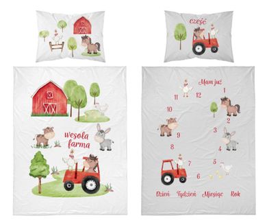 Wiejska Farma, 2-częściowy komplet pościeli, 90-120 cm