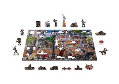 Wooden.City, drewniane puzzle z figurkami, Ulica w Centrum, 400 elementów