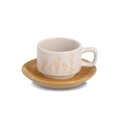 Zeller, zestaw do espresso, Flowers, 4 filiżanki ze spodkami, 70 ml