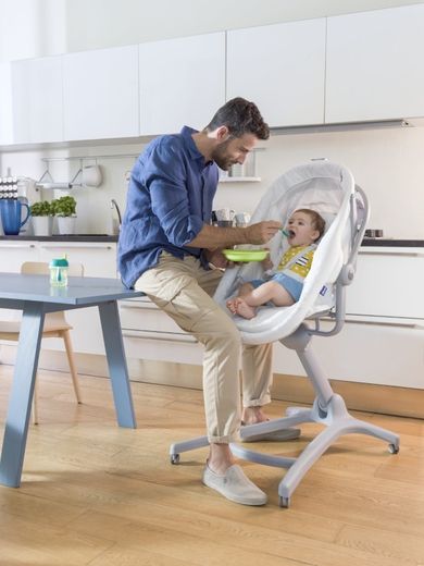 Chicco, Baby Hug 4in1 Air, kołyska, leżaczek, krzesełko, white snow