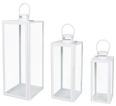 3 białe latarenki, 16.5-17.5-40 +21-22-54.5+26.5-27.5-70 cm
