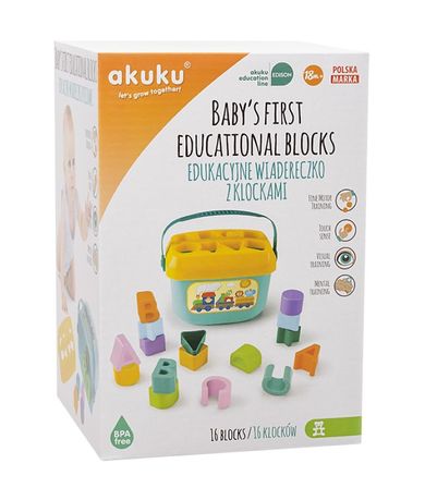 Akuku, wiaderko edukacyjne z klockami