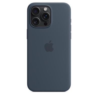 Apple iPhone 15 Pro Max, silicone case with magsafe, Storm Blue