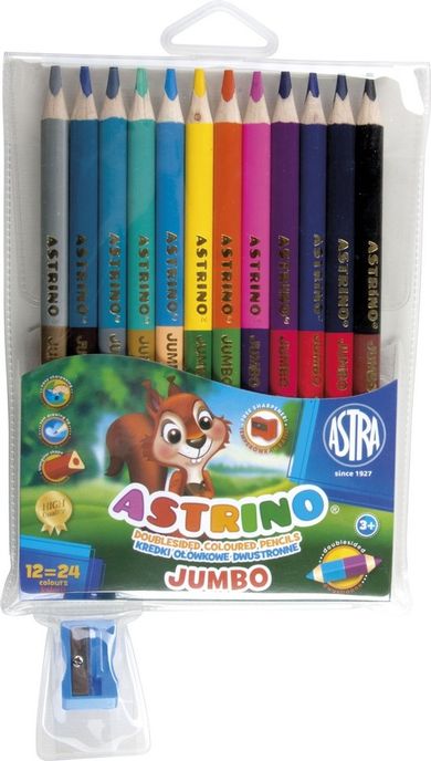 Astra, kredki Astrino jumbo, dwustronne, 24 kolory