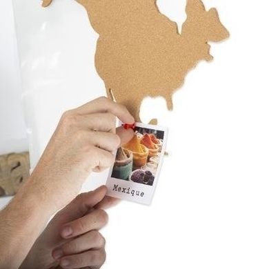 Atmosphera, mapa świata na ścianę do zaznaczania miejsc, 102-50 cm, korkowa