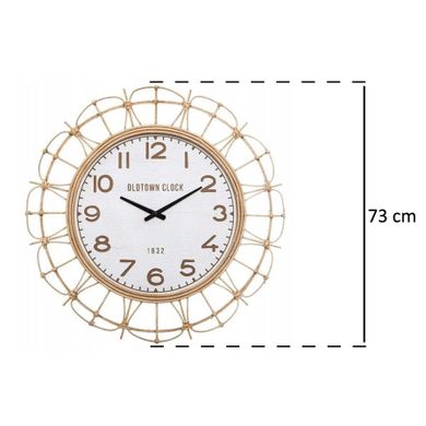 Atmosphera, zegar ścienny z rattanu, Ø 73 cm