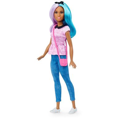 Barbie Fashionistas, Modne przyjaciółki, 42 Blue Violet, Petite, lalka z ubrankami, zestaw