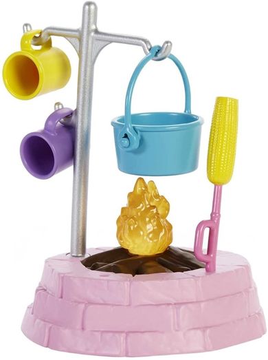 Barbie, Kemping, Skipper i zwierzątko, zestaw z lalką i akcesoriami