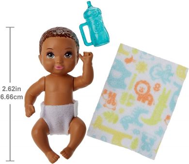 Barbie, Klub Opiekunek, lalka niemowlak z akcesoriami, zestaw