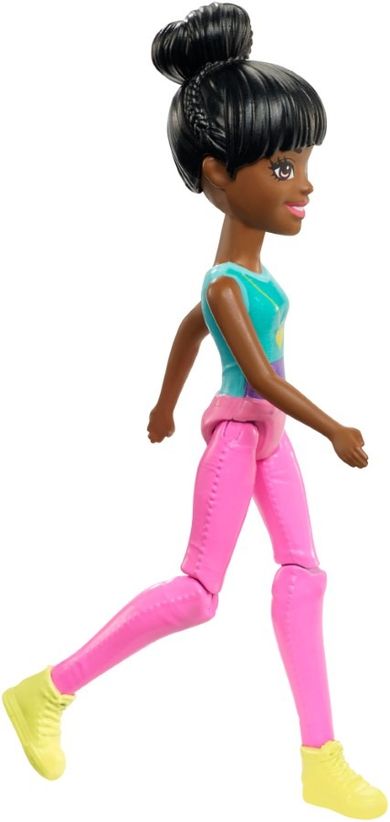Barbie, On the Go, lalka w niebiesko-różowym stroju