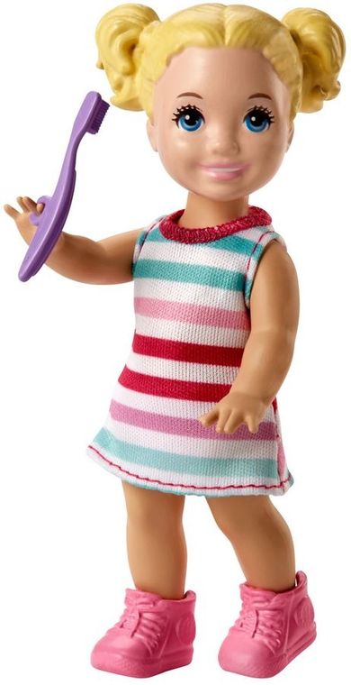 Barbie Opiekunka, Toaleta, lalka z figurką i akcesoriami, zestaw