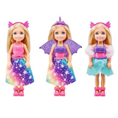 Barbie, Przebieranki Chelsea, zestaw z lalką i ubrankami